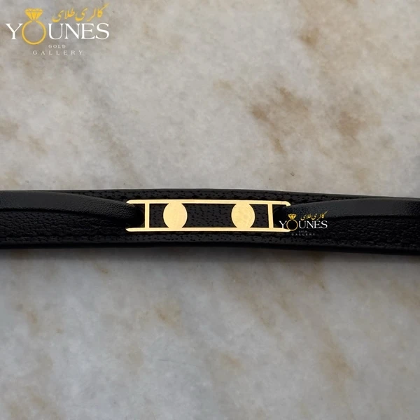 دستبند طلا چرم مردانه L168